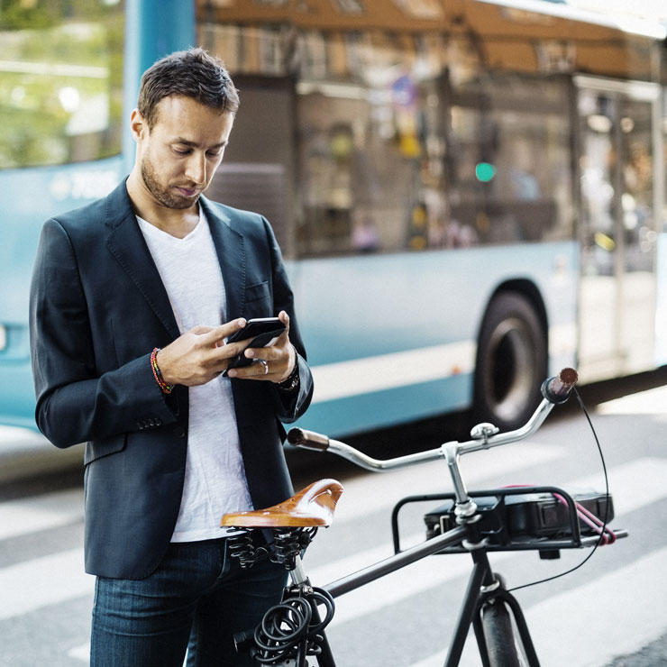 person watching smartphone