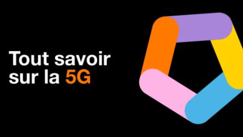 5G sur fond noir